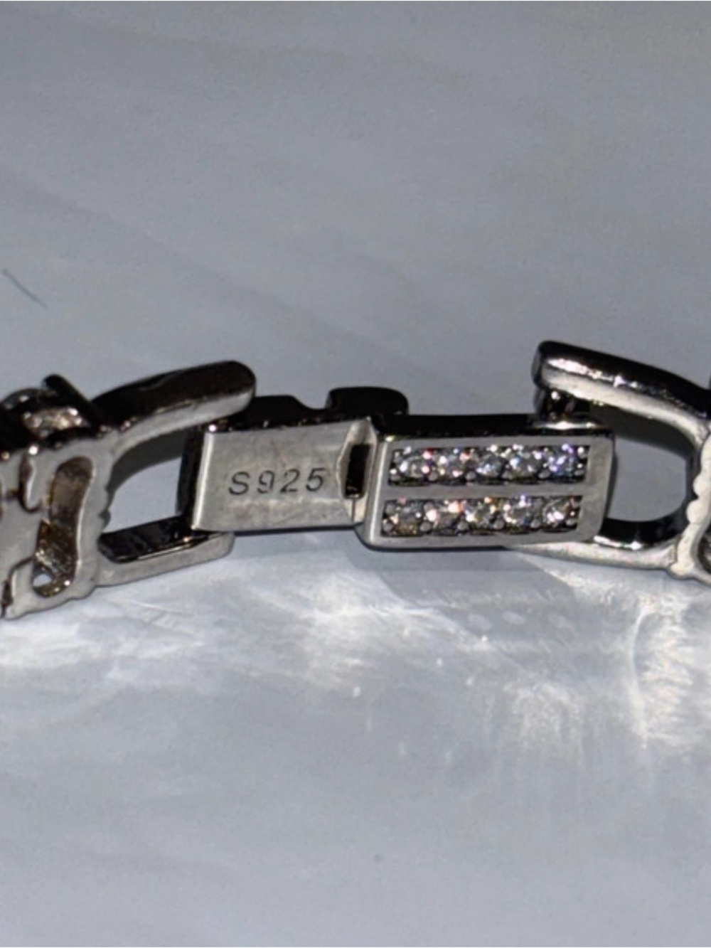 S925 Sterling Silver Double Row Tennis Bracelet 8.85 CTW DEW 6.5” - Picture 3 of 5